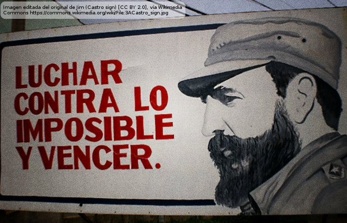 Cartel con la cara de Fidel Castro